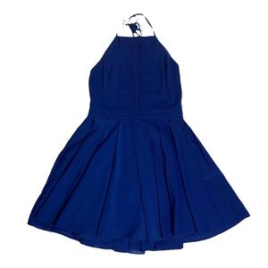 Double Zero Blue Halter Backless Dress